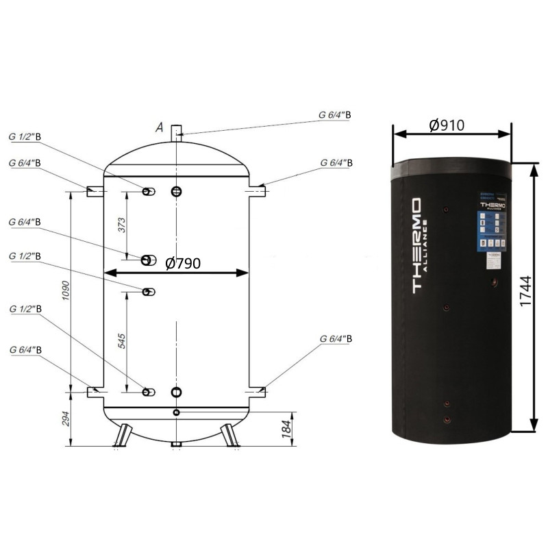 Теплоаккумулятор Thermo Alliance TA-ТАМ-00 750 с изоляцией 60 мм SD00047694