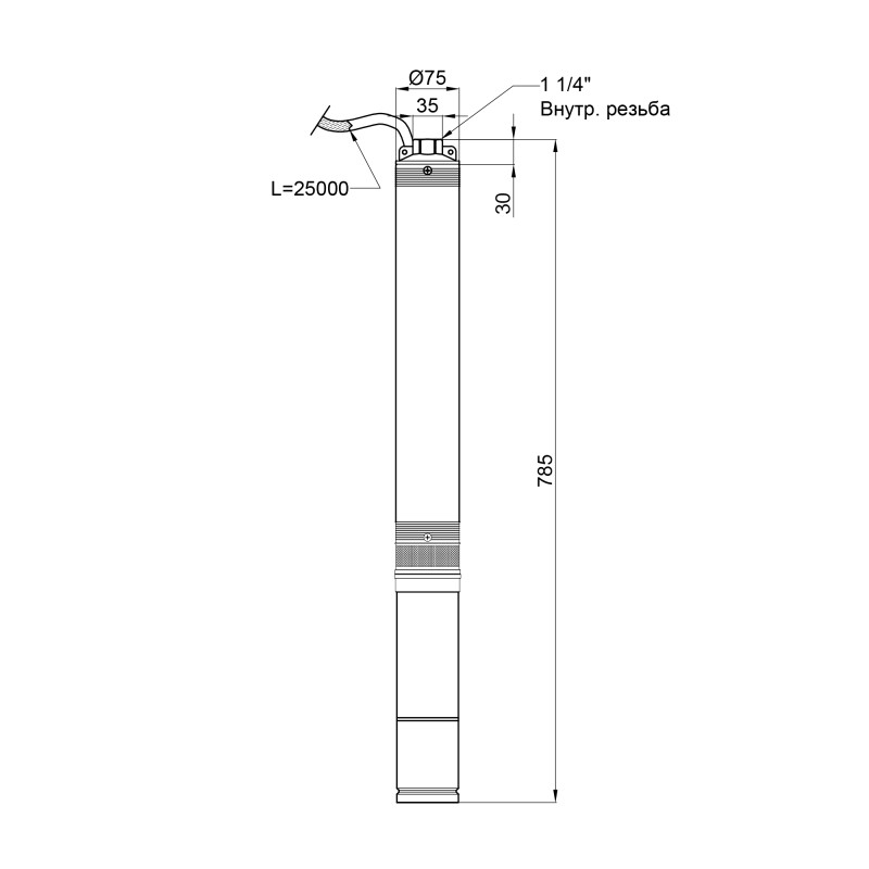 Насос заглибний відцентровий Thermo Alliance 3SSM2-11 0,25 кВт SD00046775