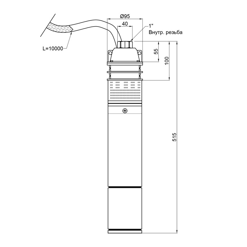Насос заглибний вихровий Thermo Alliance 4SKM-150 1,1 кВт з пультом SD00046792