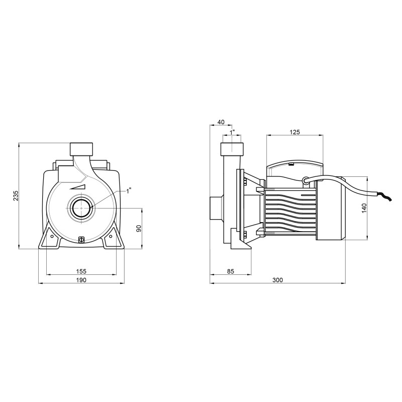 Насос поверхневий відцентровий Thermo Alliance CPm158/1 0,75 кВт SD00046828