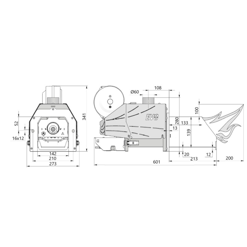 Пелетний пальник Thermo Alliance EVO 30 в комплекті з шнеком 1,5 м та контролером Pelet-1 SD00055290