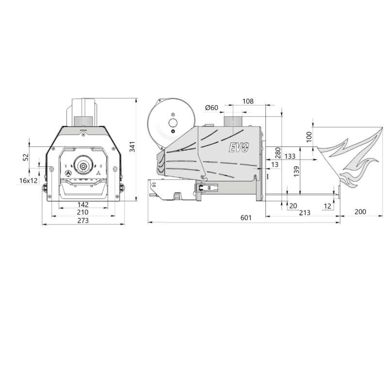 Пелетний пальник Thermo Alliance Evo 23 кВт у комплекті зі шнеком 1,5 м SD00052351