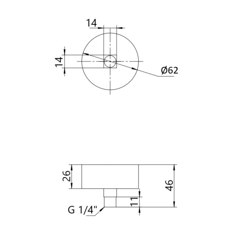 Манометр із гліцерином Thermo Alliancе Forte 4 бар, 1/4