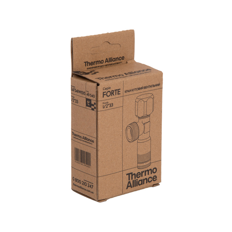 Кран кутовий Thermo Alliance Forte 1/2