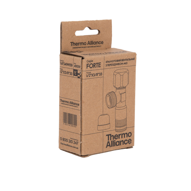 Кран кутовий Thermo Alliance Forte 1/2