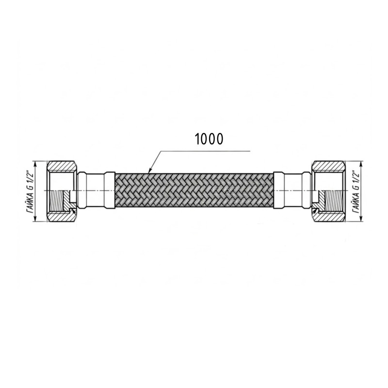Гнучка підводка для води Thermo Alliance Forte ВВ 100 см TAF385W100 SD00055474