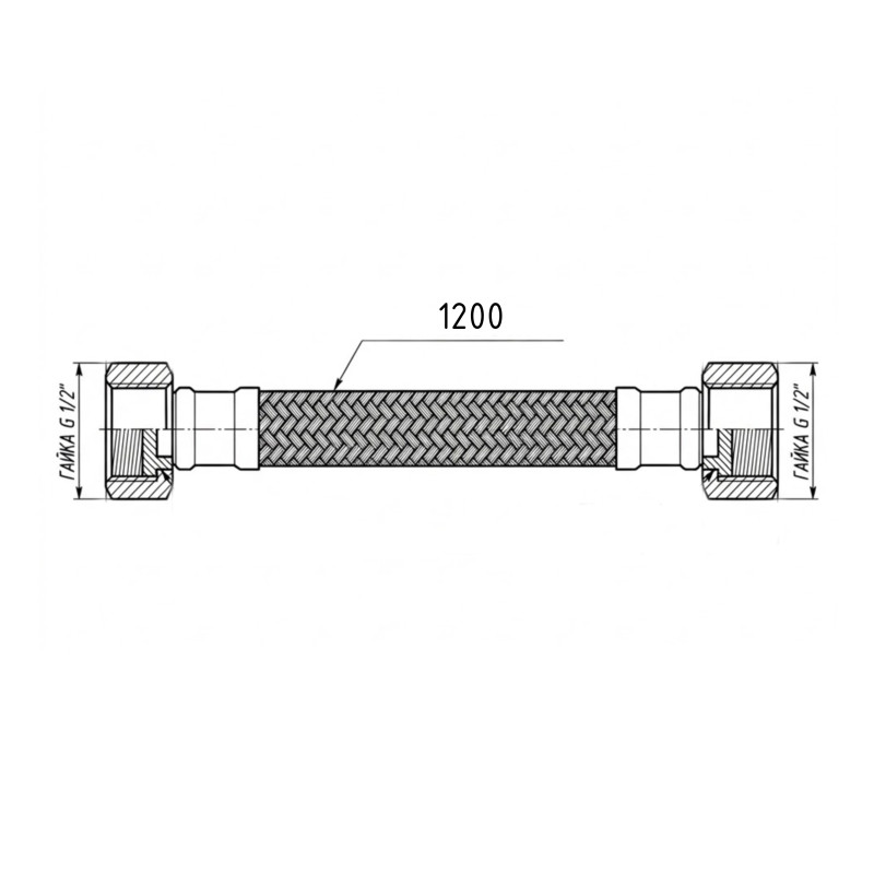 Гнучка підводка для води Thermo Alliance Forte ВВ 120 см TAF385W120 SD00055475