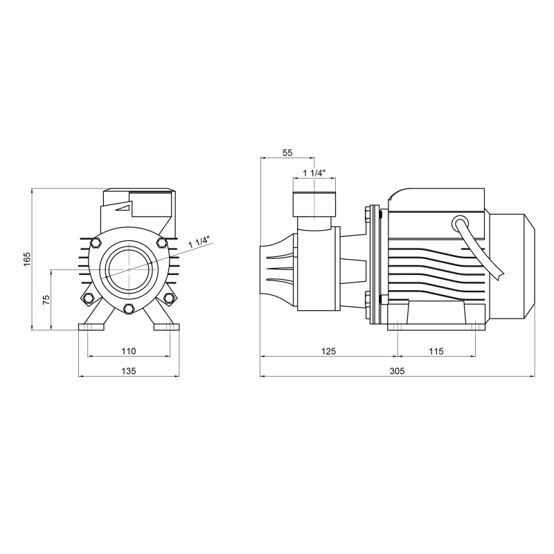 Насос поверхневий вихровий Thermo Alliance QBm80 0,75 кВт SD00046835
