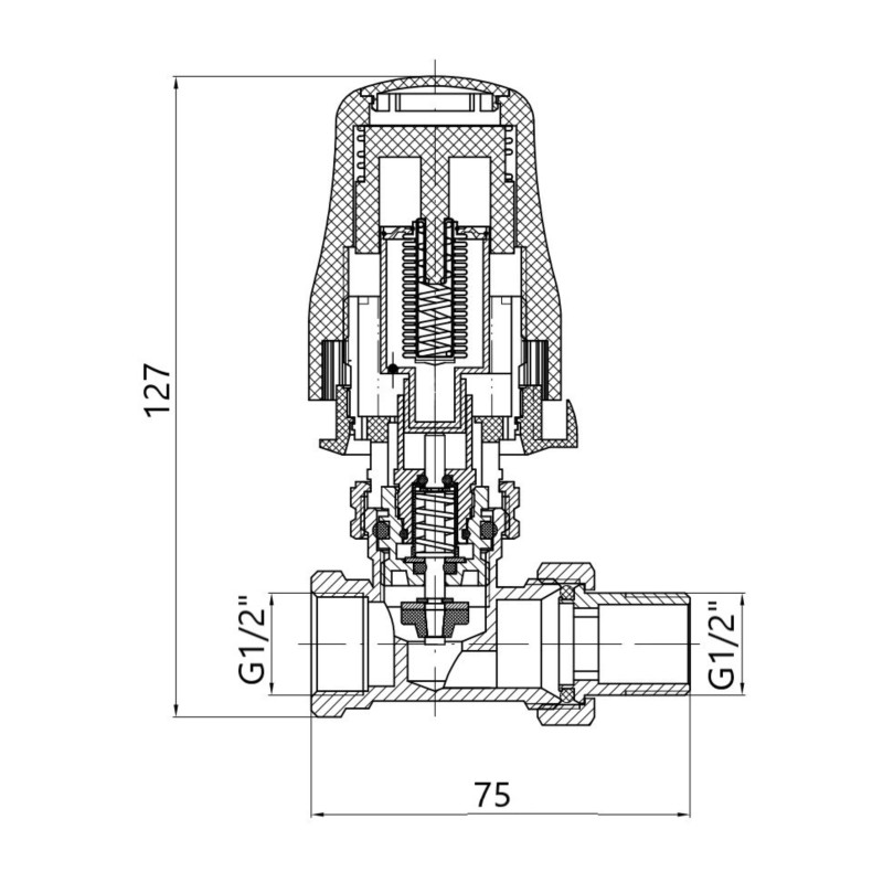 Кран Thermo Alliance Standart RTL прямий 1/2