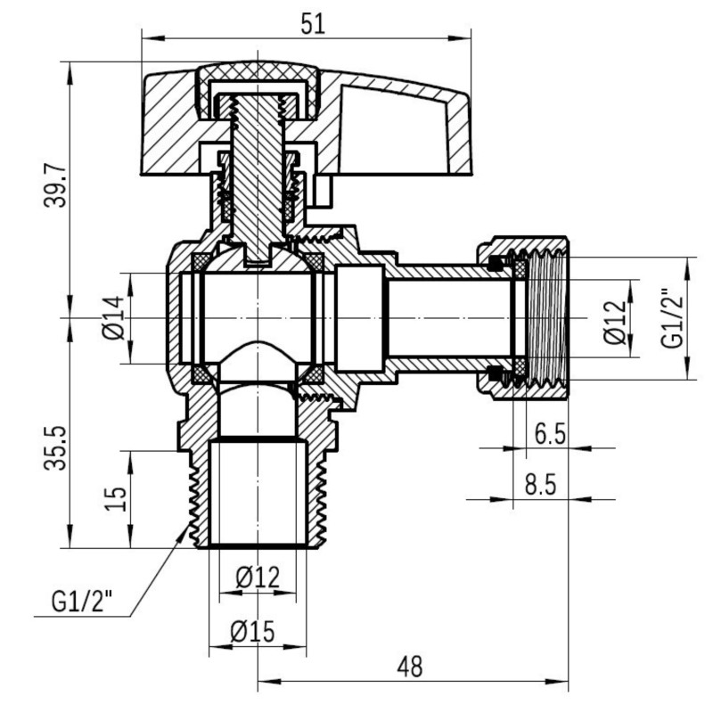 Кран кульовий Thermo Alliance Standart 1/2
