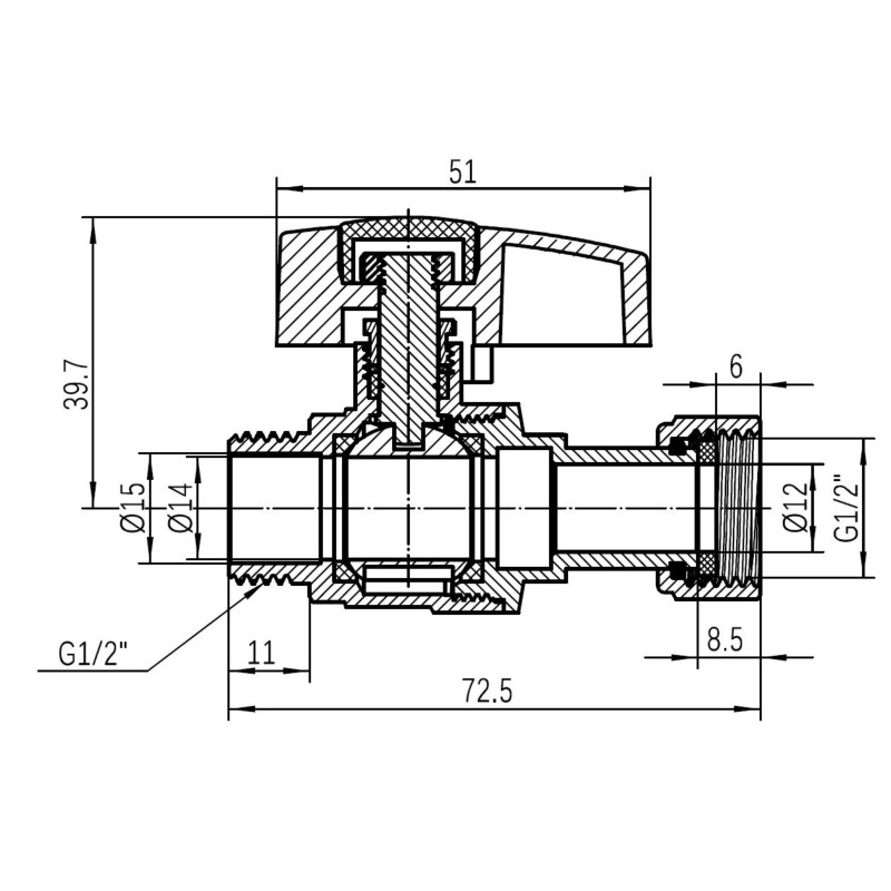 Кран кульовий Thermo Alliance Standart 1/2