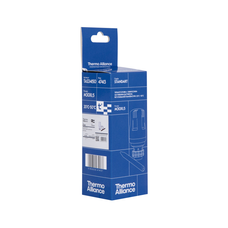 Термоголовка Thermo Alliance Standart М30х1,5 (20-50℃) з виносним датчиком TAS34150 SD00053537