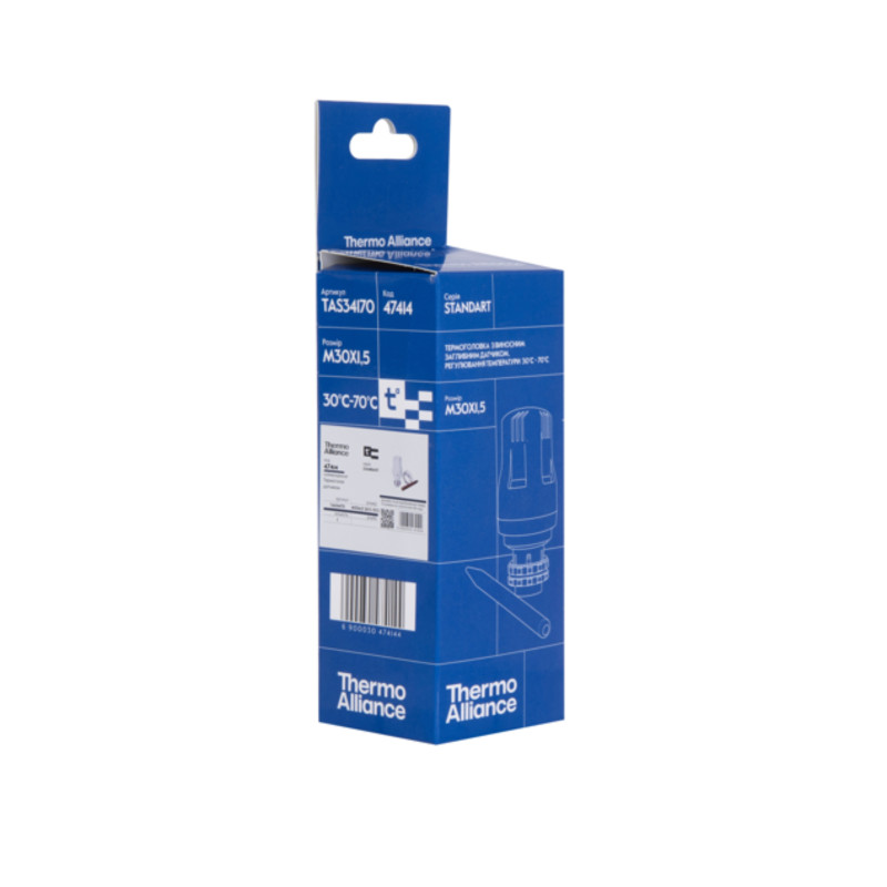 Термоголовка Thermo Alliance Standart М30х1,5 (30-70℃) з виносним датчиком TAS34170 SD00053538