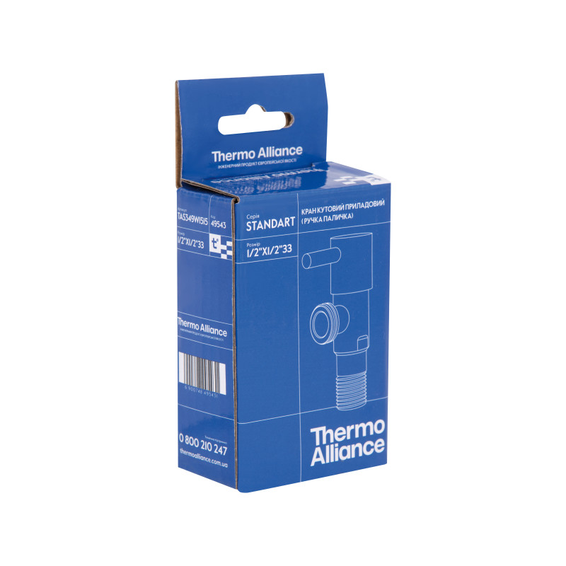 Кран кутовий Thermo Alliance Standart (палочка) 1/2