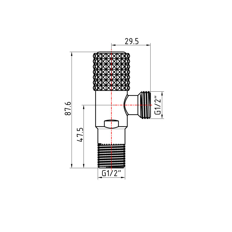 Комплект кутових кранів (круг, червоний+синій) Thermo Alliance Standart 1/2