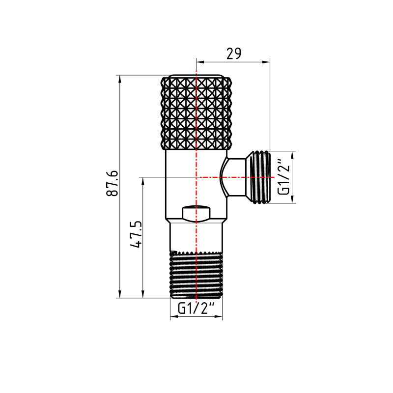 Кран кутовий (круг) Thermo Alliance Standart 1/2