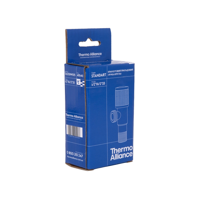 Кран кутовий (круг) Thermo Alliance Standart 1/2