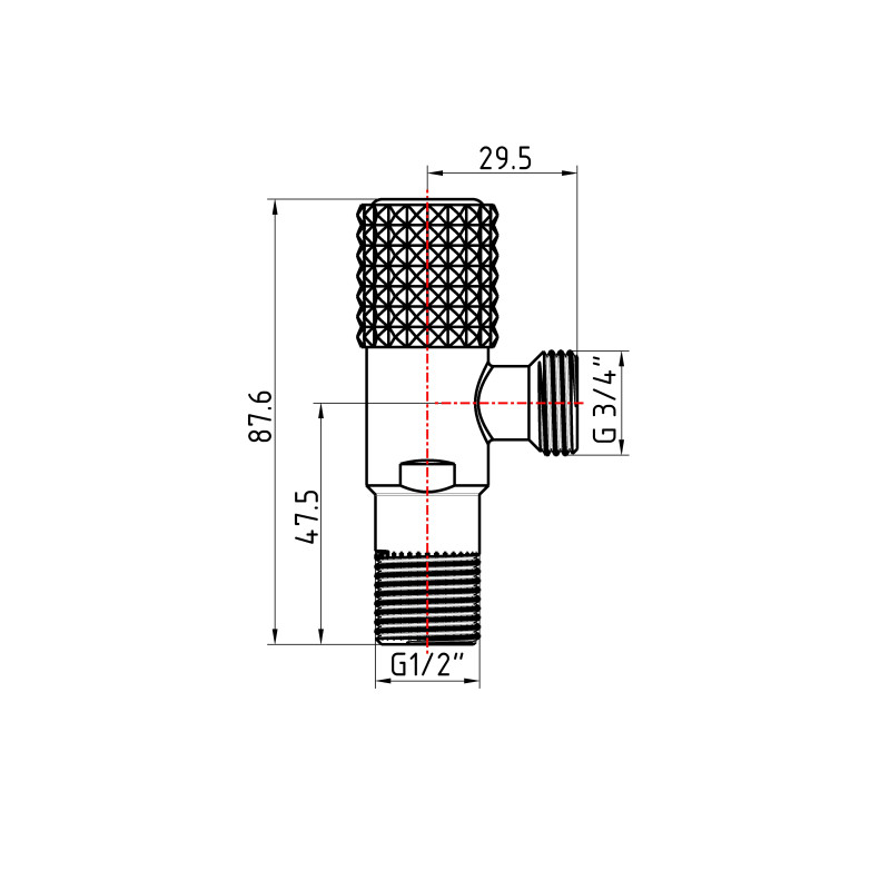 Кран кутовий (круг) Thermo Alliance Standart 1/2