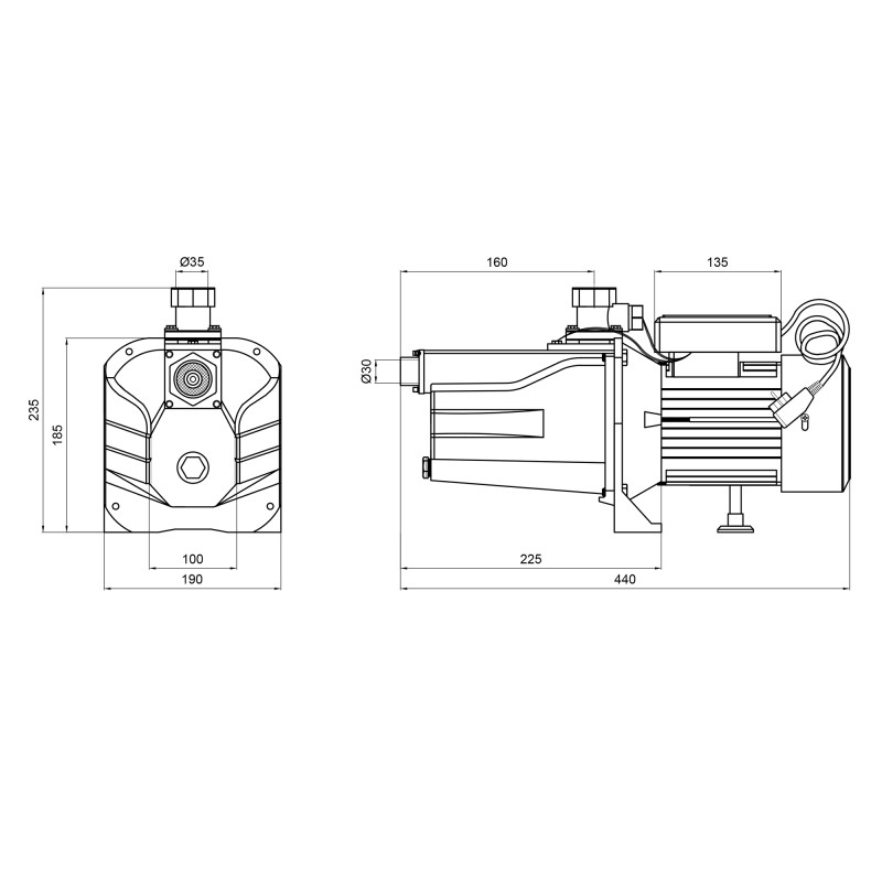 Насос поверхневий самовсмоктувальний Thermo Alliance SJET-100N 0,75 кВт SD00046698