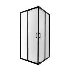 Qtap Душова кабіна Taurus BLA1099SC6 90х90 см, скло Clear 6 мм, покриття CalcLess, без піддона, чорна