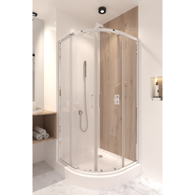 Qtap Душова кабіна Taurus CRM1011AC6 100х100 см, скло Clear 6 мм покриття CalcLess, без піддону (TAUCRM1011AC6)