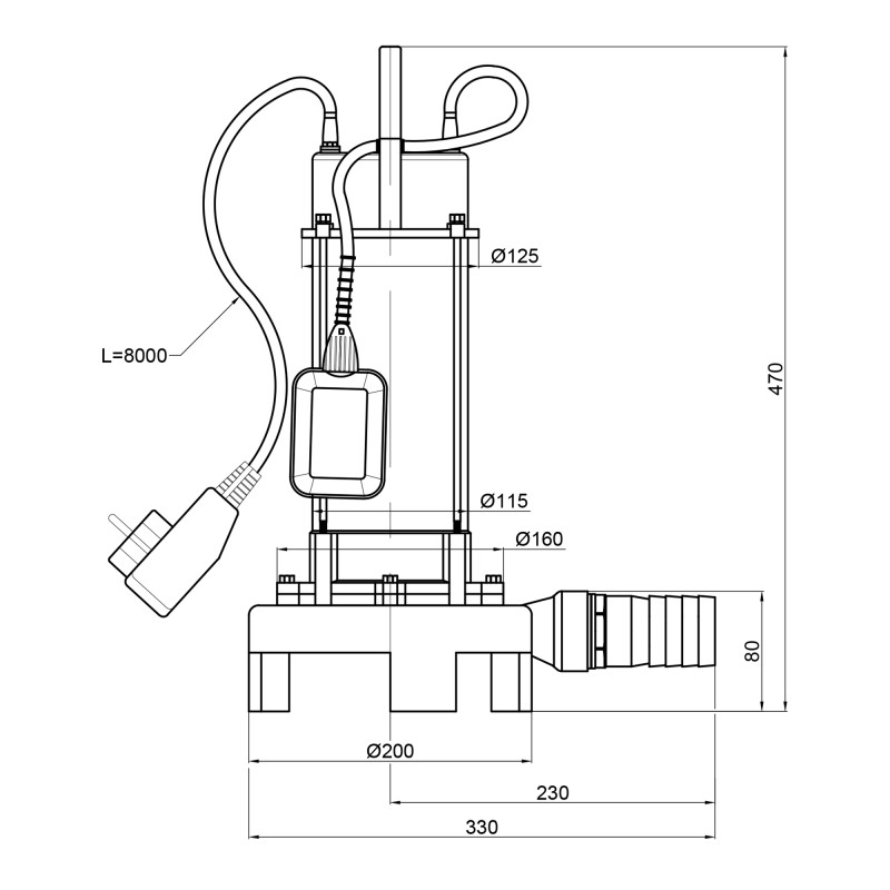 Насос фекальний Thermo Alliance WSD18-12-1,3CD 1,3 кВт SD00046806