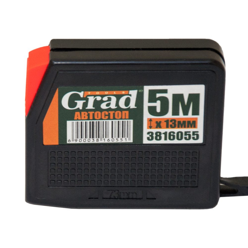 Grad Рулетка з автостопом 5м×13мм (чорна) (3816055)