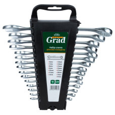Grad Ключі рожково-накидні 15шт (6-19, 22мм) CrV (6010965)
