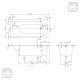 VILLEROY & BOCH OBERON ванна 160*75 см в комплектi з нiжками, (UBQ160OBE2V-01)