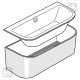 VILLEROY & BOCH OBERON 2.0 Ванна кварилова 180х80, пристінна з білою панеллю та зливом-переливом, (UBQ180OBR9CD00V-01)