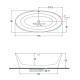 TREESSE V015BOALMA Ванна зі штучного каменю 175X80 x55h, білий матовий