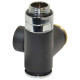 Carlo Poletti Кран відсікаючий трьохосьовий BLACK MATTE Ø1/2″x3/4″ DX (правий) COMBI CORNER (підкл. тену) (V110212E9005ODX)