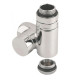 Carlo Poletti Кран відсікаючий трьохосьовий ХРОМ Ø1/2″ DX (правий) COMBI CORNER (підкл. тену) (V110410BDX)