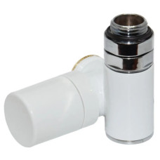 Carlo Poletti Кран-термостат трьохосьовий БІЛИЙ Ø1/2″x3/4″ DX (правий) COMBI CORNER (підкл. тену) (V130112EDX)