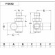 Carlo Poletti Кран-термостат трьохосьовий ХРОМ Ø1/2″ SX (лівий) COMBI CORNER (підкл. тену) (V130310BSX)