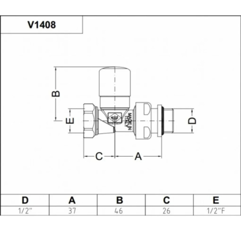 Carlo Poletti Кран відсікаючий прямий ХРОМ Ø1/2″ FIRST (V140810CB)