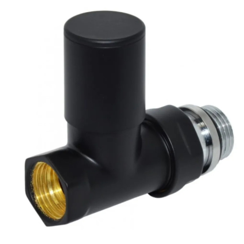 Carlo Poletti Кран радіаторний прямий BLACK MATTE Ø1/2″ COMPACT (V150710EFS9005O)