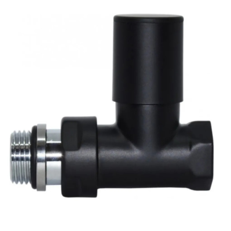 Carlo Poletti Кран радіаторний прямий BLACK MATTE Ø1/2″ COMPACT (V150710EFS9005O)