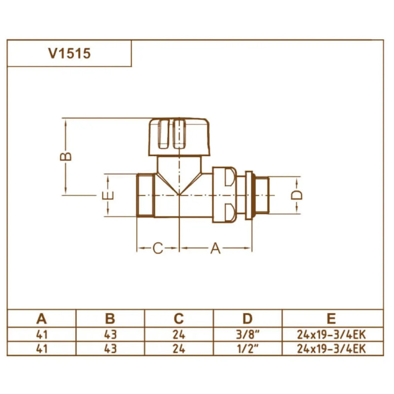 Carlo Poletti Термоклапан прямий BLACK MATTE Ø1/2″ х 24-19 COMPACT-THERMO-V1 (V151511EFS9005O)