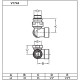 Carlo Poletti Кран відсікаючий трьохосьовий BLACK MATTE Ø1/2″ SX (лівий) FIRST CORNER (V174410EFS9005OSX)