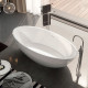 TREESSE V308BL CAREZZA Ванна зі штучного каменю 180 x 85 x 52h +сифон Crias400S51 NEU, білий