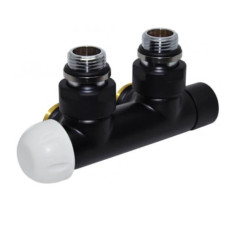 Carlo Poletti Вузол термостатичний TWIN THERMO BLACK MATTE кут. Ø1/2″ З x 3/4″ EK 50 мм ЛІВИЙ (V37110EFS9005OSBSX)