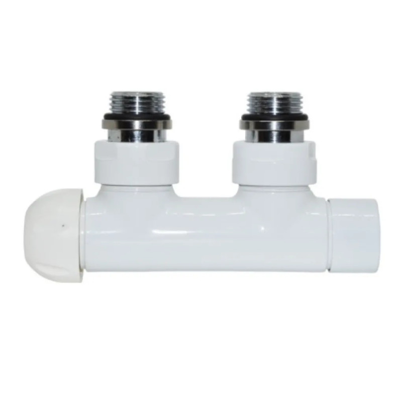 Carlo Poletti Вузел термостатичний TWIN THERMO БІЛИЙ кутовий ЛІВИЙ Ø1/2″ З x 3/4″ EK 50 мм (V37110EFSBSX)