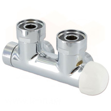 Carlo Poletti Вузел термостатичний TWIN THERMO ХРОМ кутовий ПРАВИЙ Ø3/4″ F (пласке ущільнення) x 3/4″ EK 50 мм (V37310B)