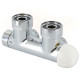Carlo Poletti Вузел термостатичний TWIN THERMO ХРОМ кутовий ПРАВИЙ Ø3/4″ F (пласке ущільнення) x 3/4″ EK 50 мм (V37310B)