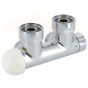 Carlo Poletti Вузел термостатичний TWIN F THERMO ХРОМ кутовий ЛІВИЙ Ø3/4″ F (пласке ущільнення) x 3/4″ EK 50 мм (V37310BSX)