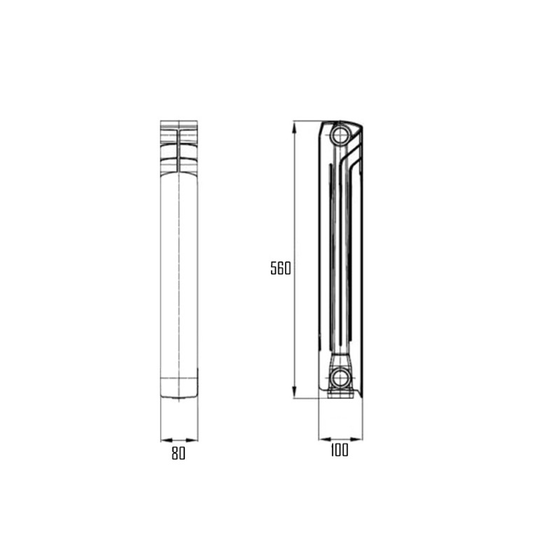 Thermo Alliance Радіатор біметалічний Bi-Vulcan 500х100 мм (1,76 кг секція) V500100B