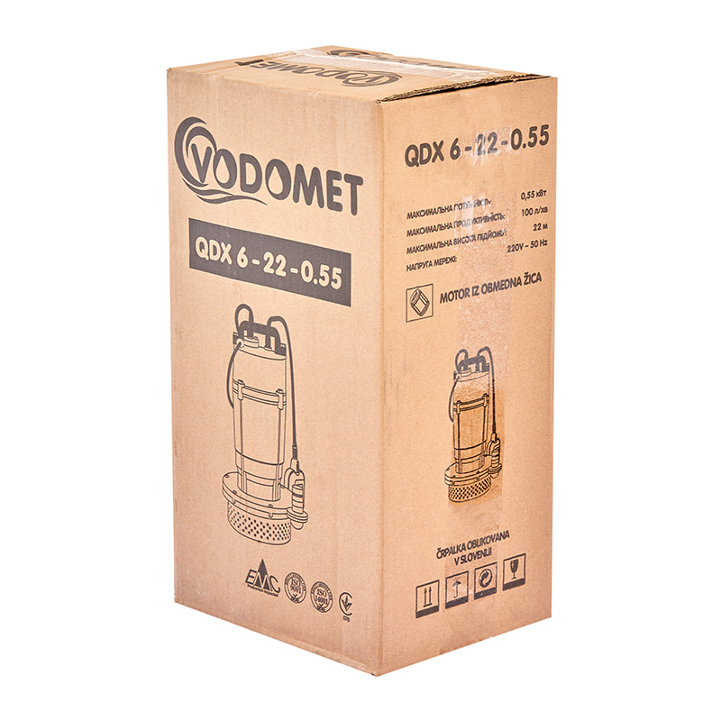 Насос дренажний Vodomet QDX 6-22-0.55 (корп.алюміній) (VO4189)