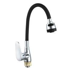 Смеситель для кухни WEZER VRL415B-07 с силиконовым изливом, Ø35, хром