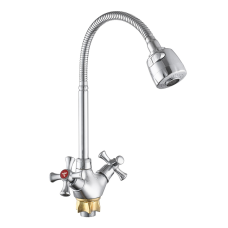 Смеситель для кухни WEZER VRL425-12 с рефлекторным изливом, гайка, хром